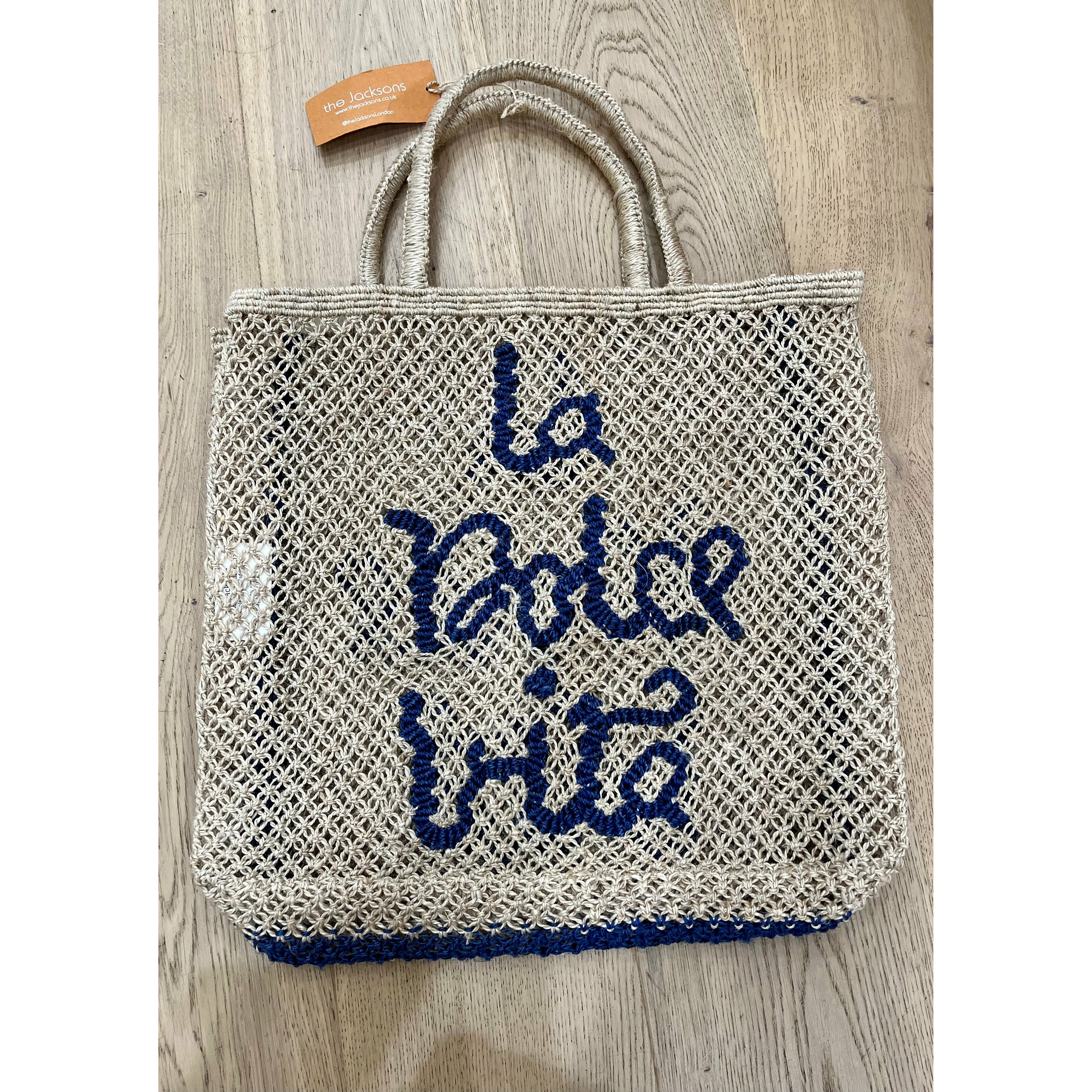 Buon Giorno Bag in Natural, Indigo and Cobalt, from The Jacksons